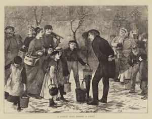 Ein Straßenstopfen während eines Frosts
